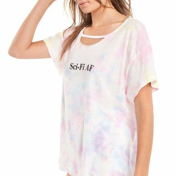 WILDFOX Made in Los Angeles SCI-FI AF Tie Dye TEE - Picture 3 of 3